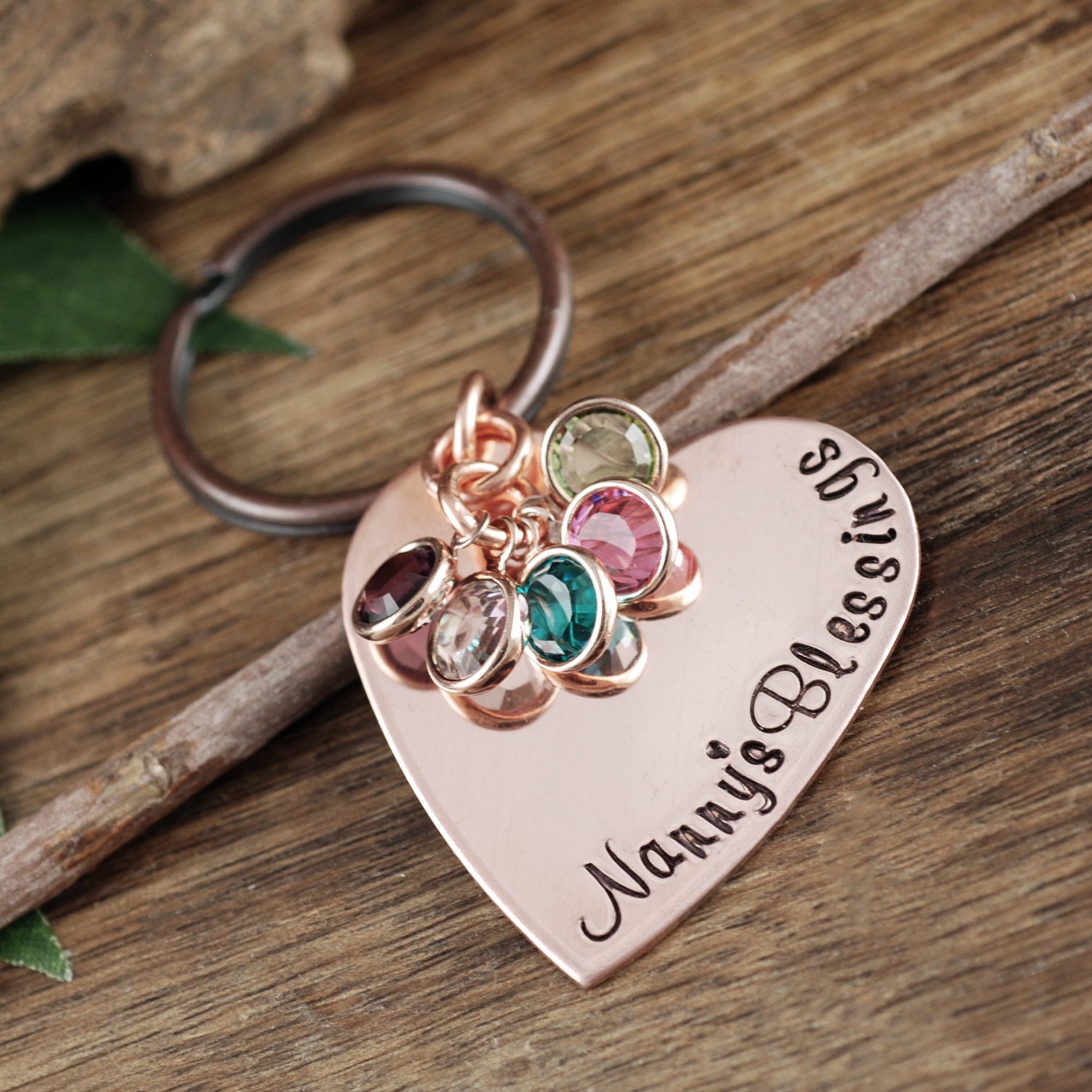 Grandma Heart Keychain Personalized Grandma Keychain Etsy