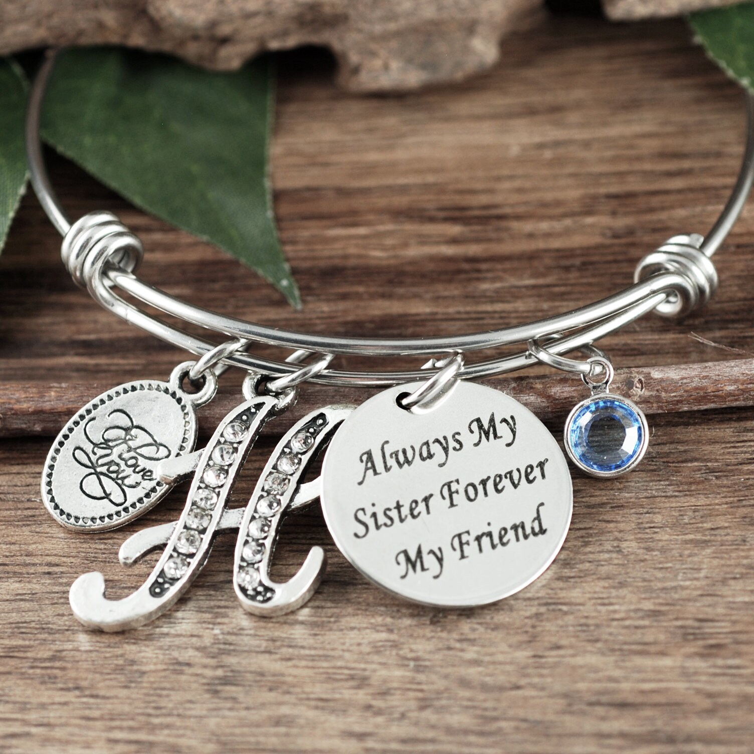 Personalized Always my Sister Forever My Friend, Bracelet for Sister
