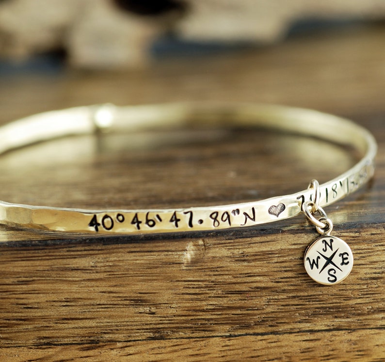 Silver Coordinate Bracelet Latitude Longitude Bracelet GPS Etsy