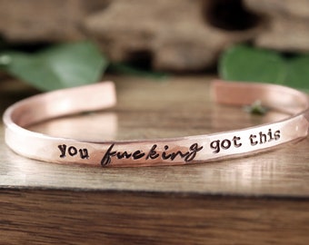 You Fucking Got This Bracelet, Motivational Bracelet, Personalized Bracelet, Keep Going, Custom Message Bracelet, Encouragement Gift