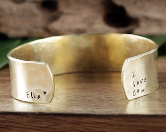 Personalized Cuff Bracelet, Name Cuff Bracelet, Grandchildren's Bracelet, Mothers Day Gift, Gift for Grandma, Christmas Gift for Her