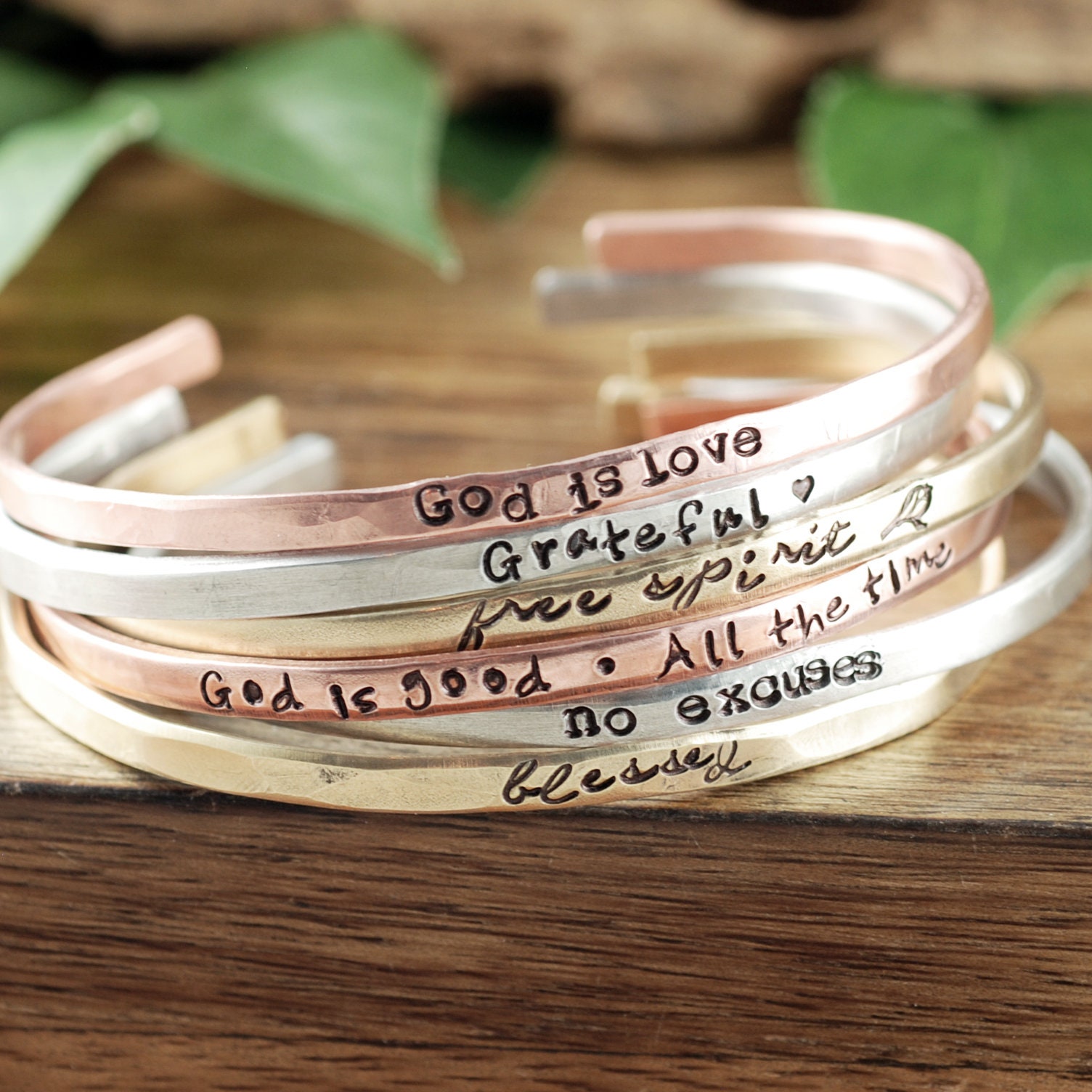 Inspirational Cuff Bracelets Faith Jewelry Encouragement Etsy