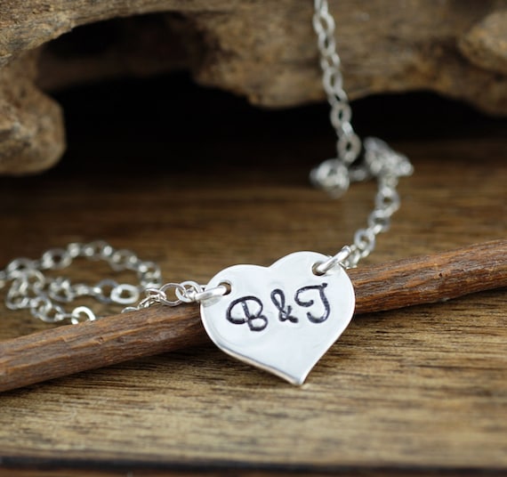 Tiny heart necklace with initial new arrivals
