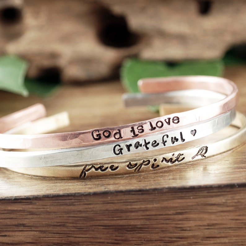Inspirational Cuff Bracelets Faith Jewelry Encouragement Etsy