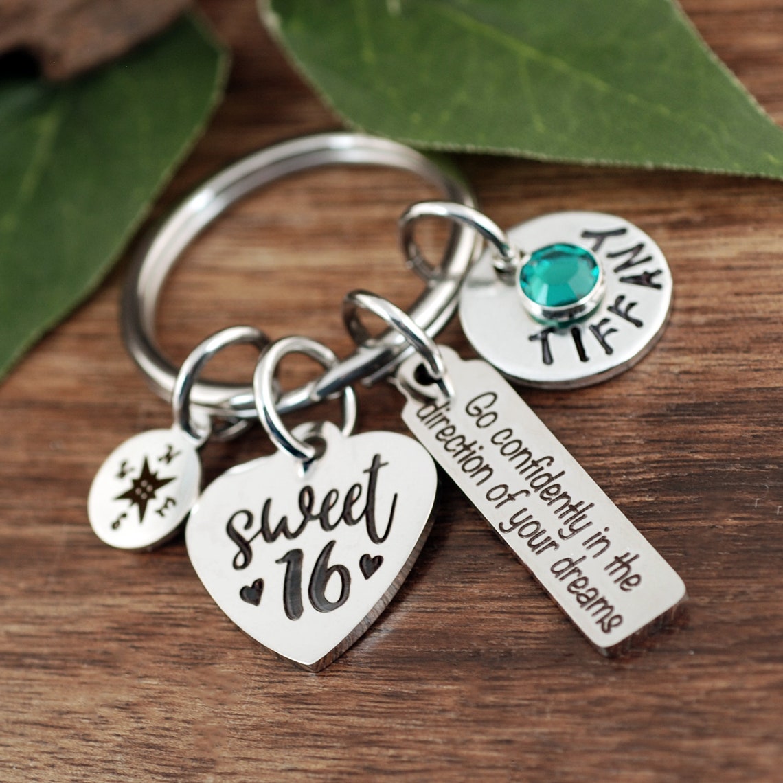Sweet 16 Keychain Personalized Sweet 16th Birthday Gifts Etsy