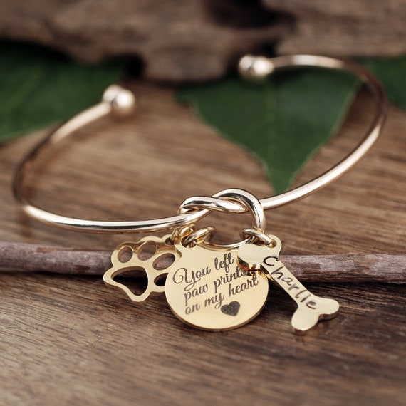 You Left Paw Prints on My Heart Personalized Pet Memorial Gift