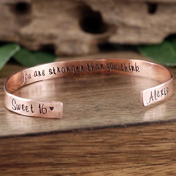 Usted más fuerte de lo que piensa pulsera 16 manguitos - Etsy España