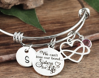 Personalized Sisters Bracelet, Bracelet for Sister, Gifts for Sister, Friends Bracelet, Charm Bracelet, Sisters Birthday Gift