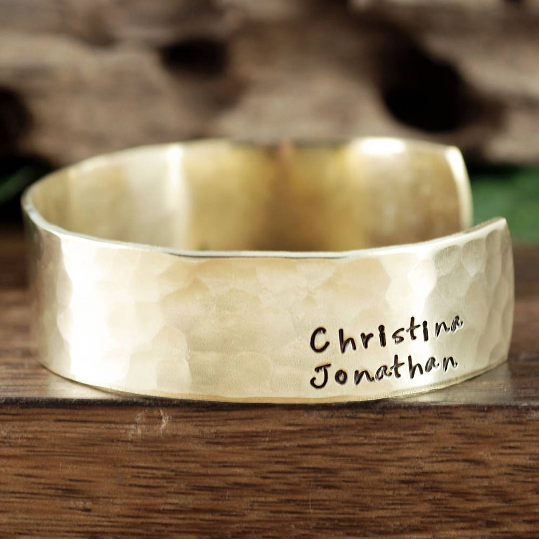 Personalized Name Cuff Bracelet Hand Stamped Mother's Etsy