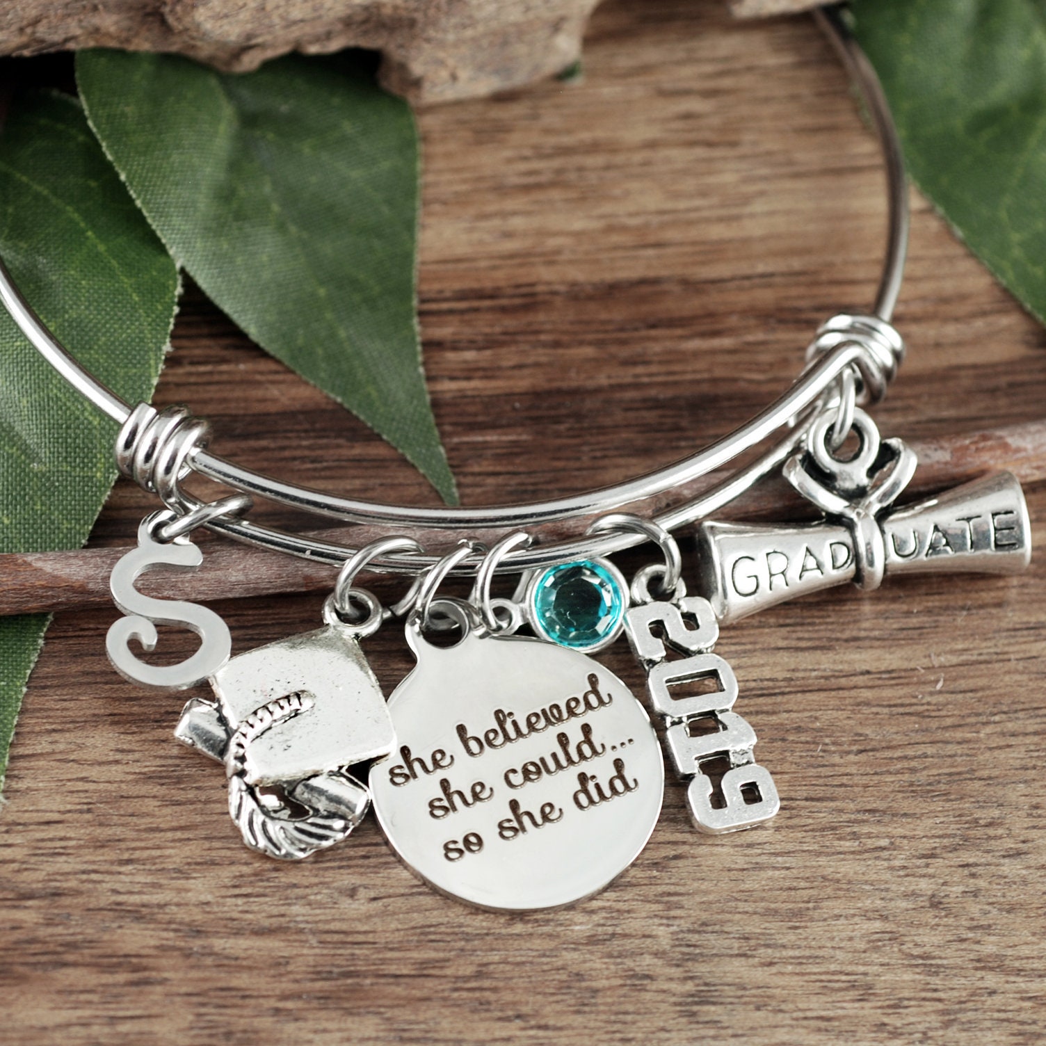 She Believed She could so She Did, Graduation Bracelet ...