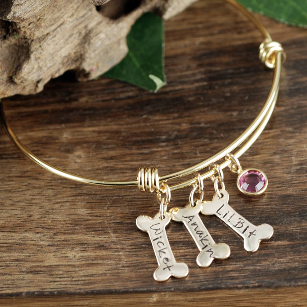 Personalized Dog Mom Bracelet Pet Name Bracelet Dog Mom Etsy