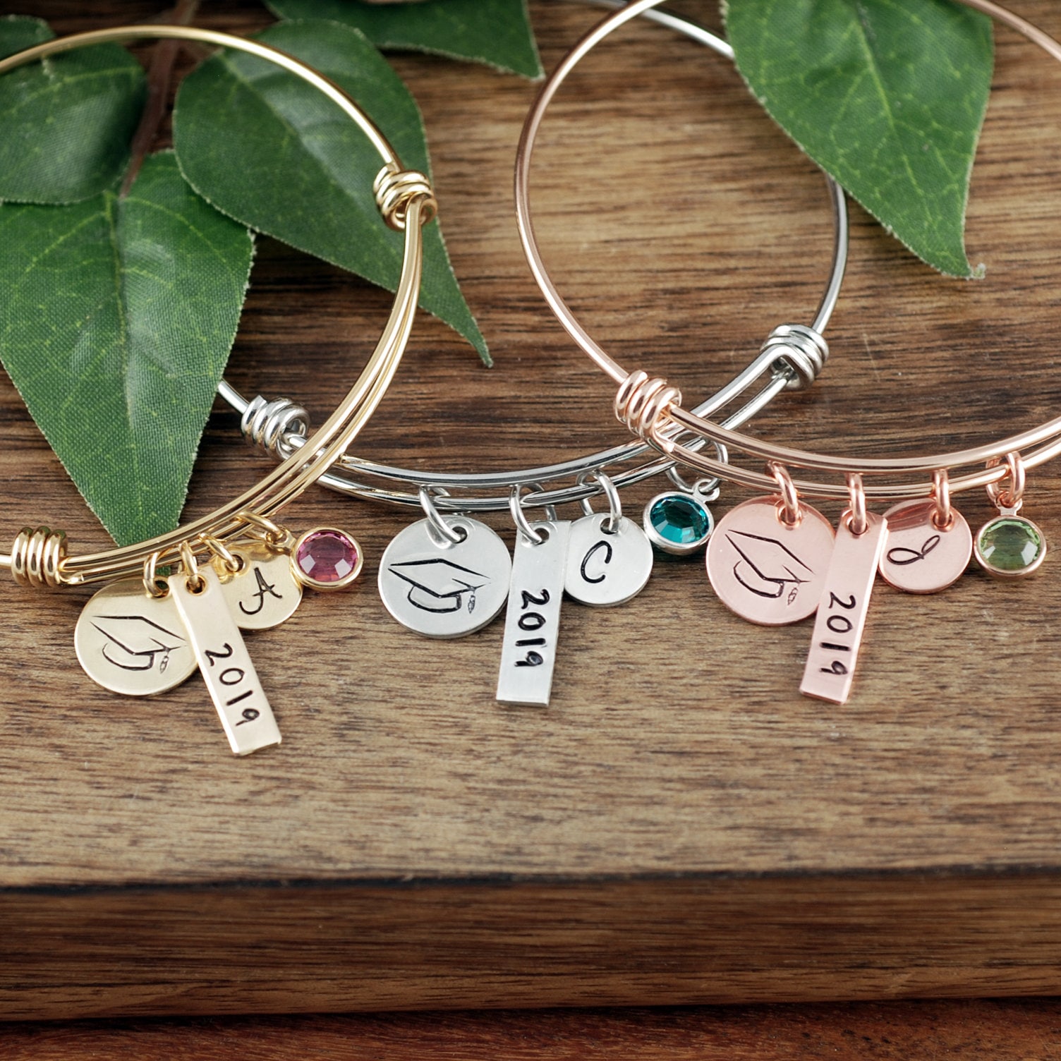 Gold Personalized Graduation Bracelet Graduation T Ts For