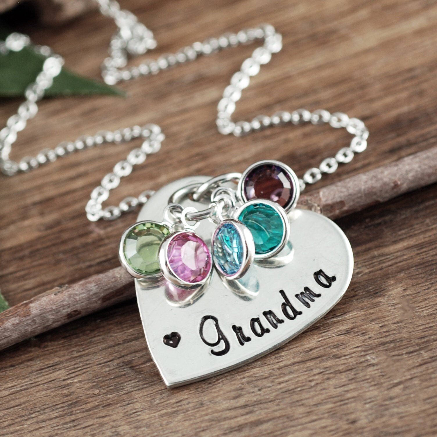Grandma Birthstone Necklace in Silver - MYKA