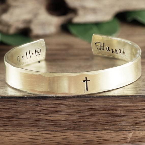 Confirmation Bracelet, Personalized Faith Gift, Godmother Jewelry, Christening Gift for Godmother, Religious Jewelry, Cross Bracelet