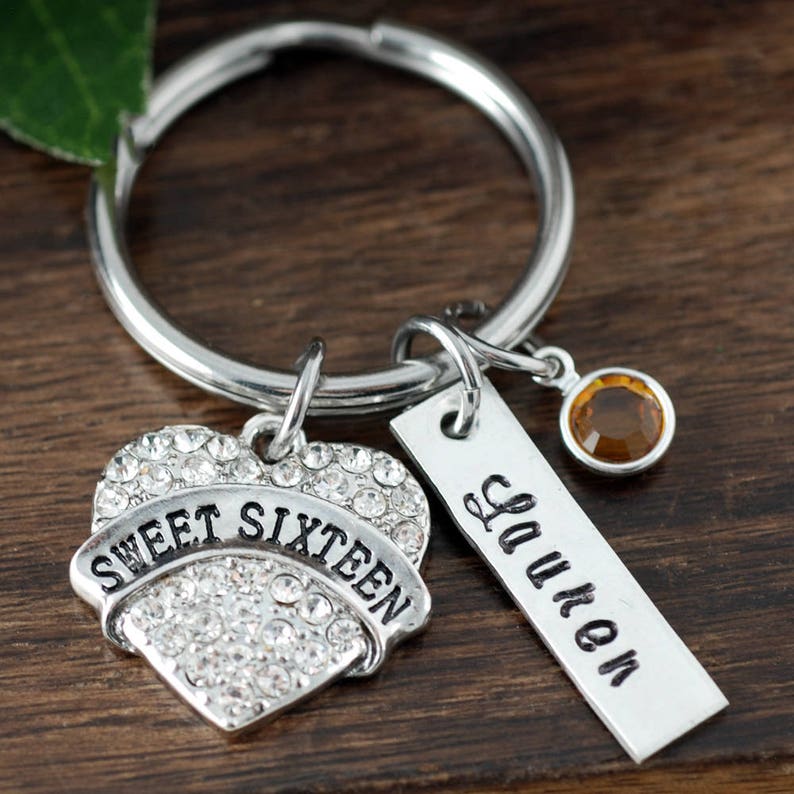 Sweet 16 Keychain Sweet 16 Gift Sweet 16th Birthday Gifts ...