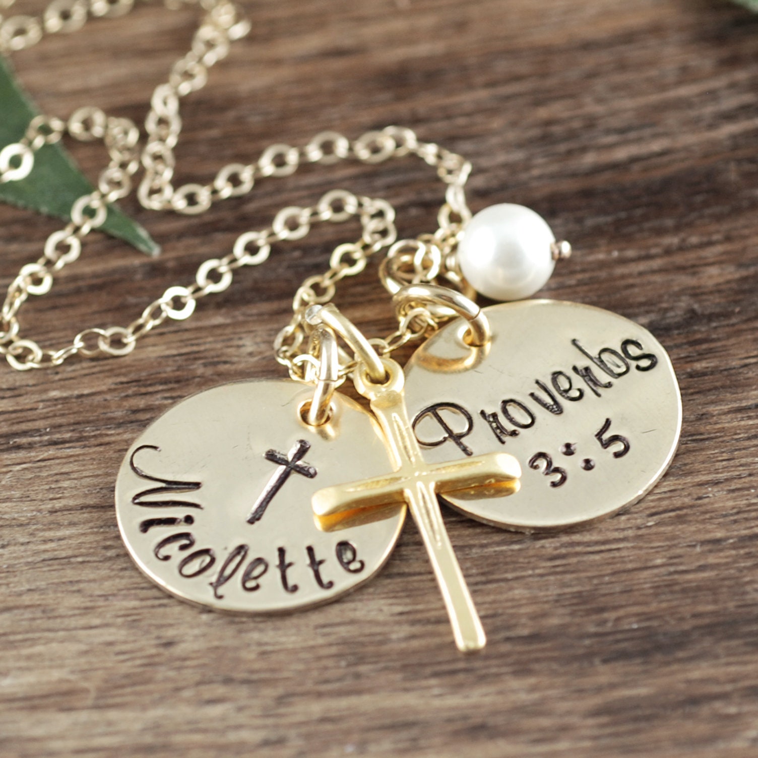 personalized cross necklace girl