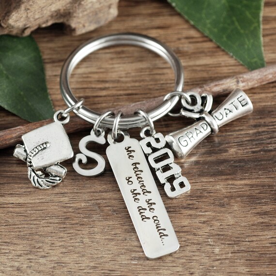 Graduation Keyring Gift 2018 Memory Locket She Believed She Could So She Did 