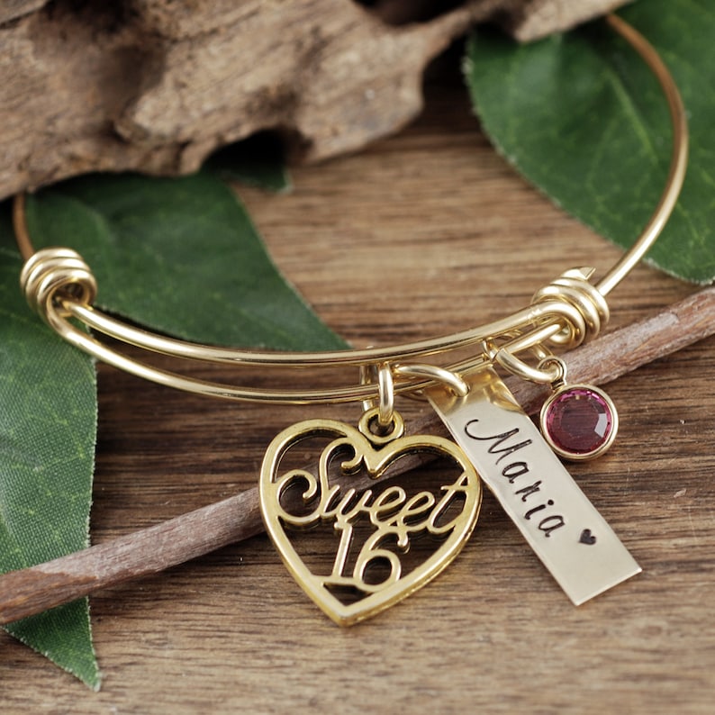 Personalized Sweet Sixteen Gift Sweet 16 Bracelet Sweet 16 Etsy