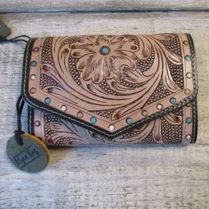 Cartera Myra CUERO Occidental Negro y Beige