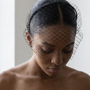 Black Birdcage Veil Mesh Fascinator Headband Event / Funeral / Bridal / Gothic Accessory