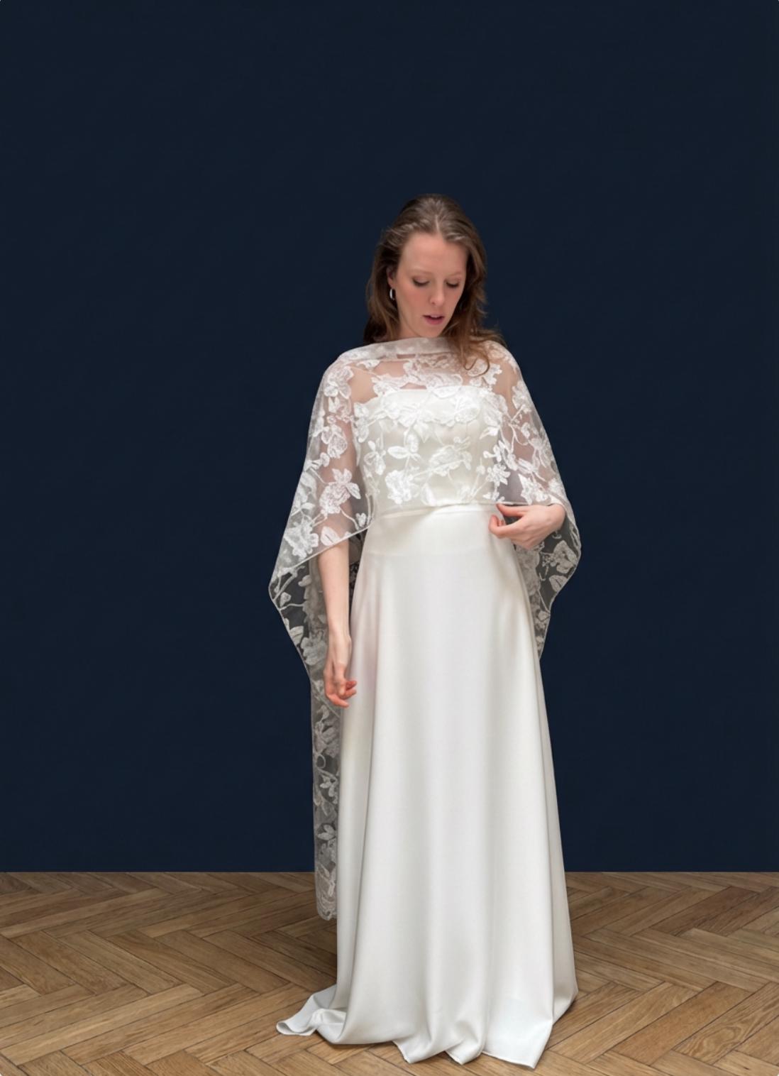 Generisch Veste de mariage en dentelle pour femme - Boléro en dentelle - Manches 3/4, Blanc., XXL Generisch Veste de mariage en dentelle pour femme - Boléro en dentelle - Manches 3/4, Blanc., XXL