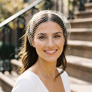 Birdcage Veil Headband Wedding Fascinator Short Bridal Netting Veil Civil Ceremony Courthouse