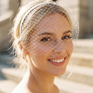 Birdcage Veil Headband Wedding Fascinator Short Bridal Netting Veil Civil Ceremony Courthouse