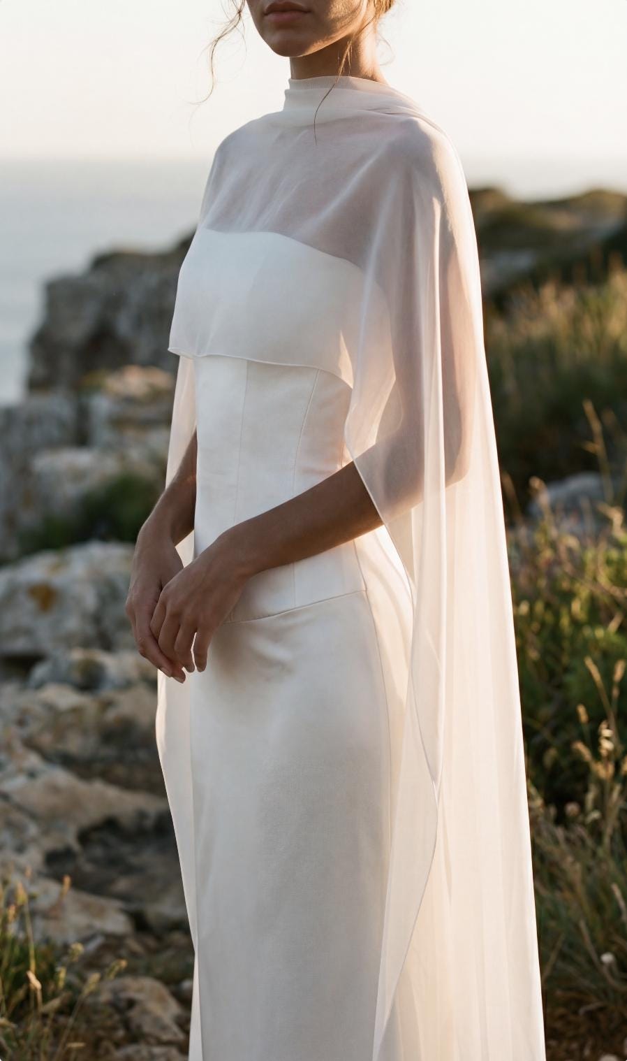 sheer shawl for wedding dress Bridal Silk Shawl / Sheer Ivory White Wedding Cape Scarf / Bride Coverup