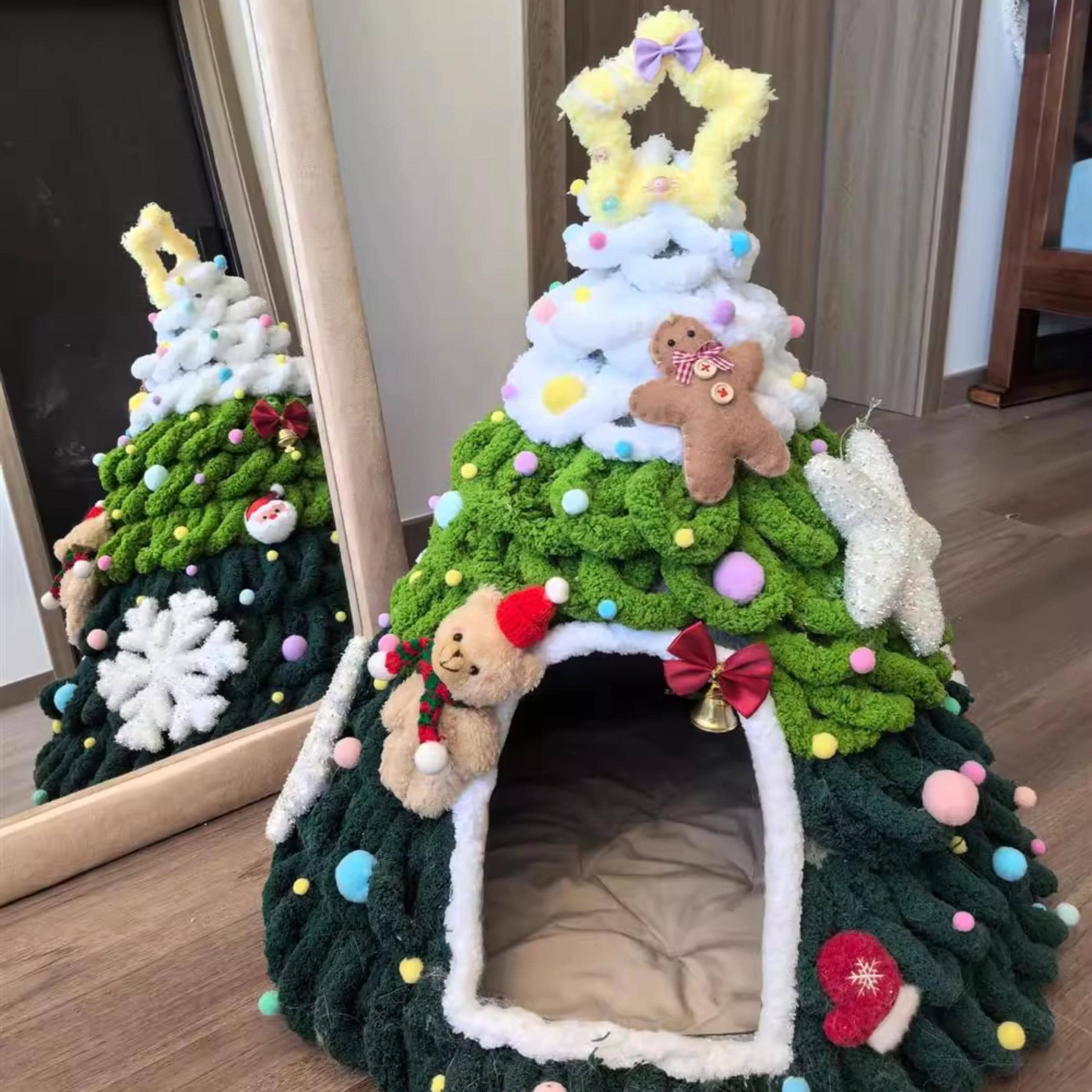 Christmas Bauble Cat Bed Christmas Bauble Christmas Cat Cushion