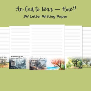 Lettres JW – Thème End to Wars | avec code QR | Papeterie imprimable | A4 et lettre US | Téléchargement numérique