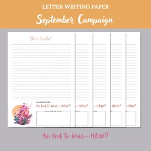 Printable JW Stationery – “An End to Wars” Campaign Sept 2025 – Special Talk Invitation Paper – A4 & US Letter – JW Letter Writing