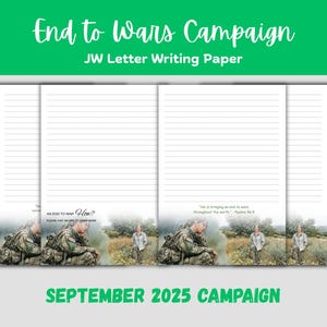 JW Printable Stationery: "An End to Wars" Campaign, Sept 2025 (A4 & US Letter)