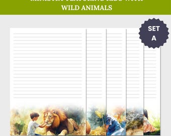Carta da lettere stampabile JW - Paradiso per bambini con animali - Set A - Carta da lettere per lettere A4 e formato USA JW Gifts
