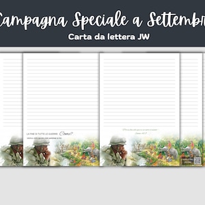 Italian - Printable JW Stationery – “An End to Wars” Campaign Sept 2025 – 6 Different Designs – A4 & US Letter – JW Letter Writing