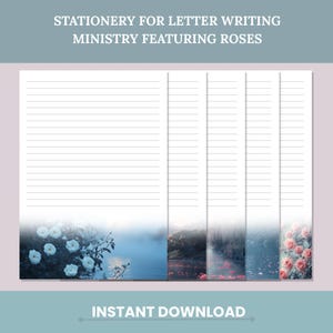 Papel para cartas Rose JW: papelería floral imprimible para el ministerio, tamaño A4 y carta, descarga instantánea