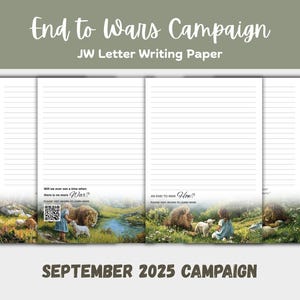 JW Stationery: "An End to Wars" Campaign Paper (A4 & US Letter Printable Designs)