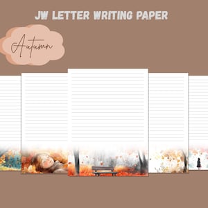 Papel para escribir cartas de otoño para el Ministerio de Testigos de Jehová: 5 diseños acogedores otoñales / Tamaño A4 y carta / Papelería digital en PDF / Papel para escribir cartas imprimible