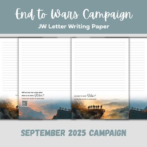 JW Stationery: "An End to Wars" Campaign Paper (A4 & US Letter Printable Designs)