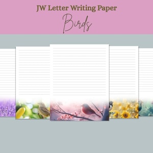 JW Letter Writing Printable Stationery – Birds Edition | For Letter Ministry Paper | A4 and US Letter | Lined & Unlined | Instant Download