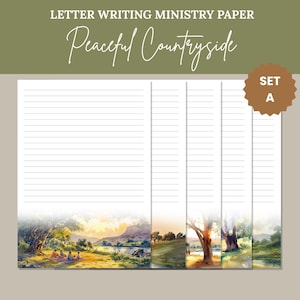 JW Letter Writing Paper Printable – 5 Paradise Countryside Designs – A4 & US Letter, Lined + Unlined