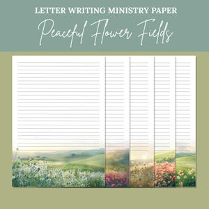 JW Printable Letter Writing Paper – Flower Fields Stationery – A4 and US Letter – Lined & Unlined – Ministry Paper – Instant Download