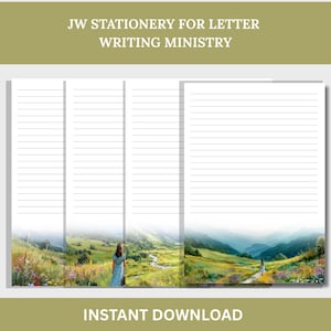 JW Letter Writing Paper – Peaceful Theme | Printable Stationery for Jehovah’s Witnesses | A4 and US Letter | Lined & Unlined PDF