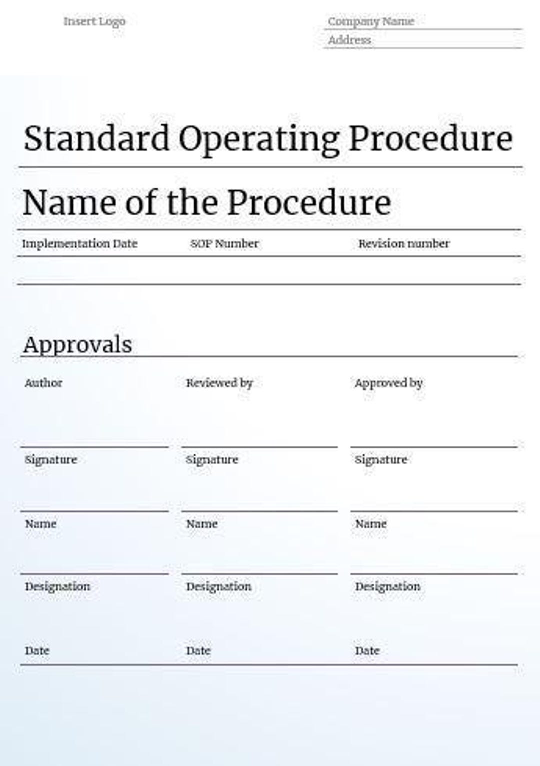 SOP Template - Etsy