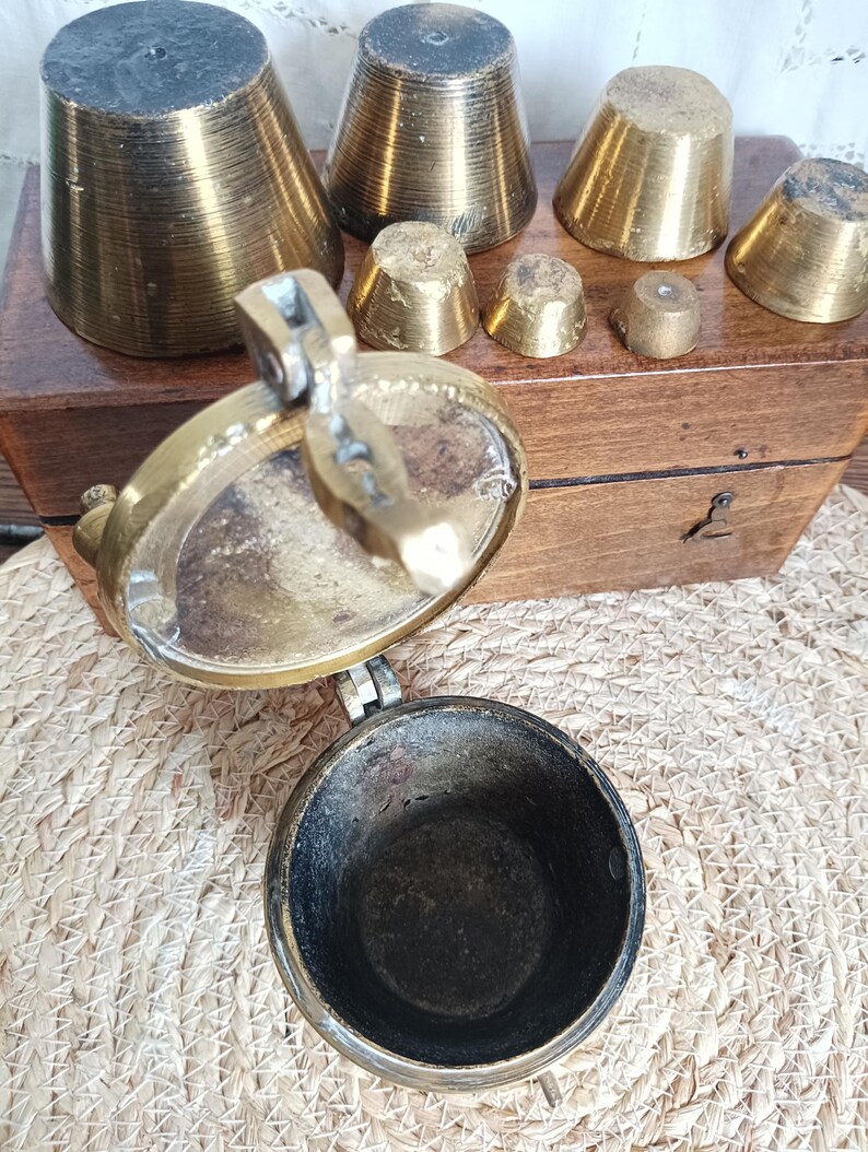 Weight Set Container Nuremberg Portable Weight Set, Antique Apothecary Weight Set, 19th ...