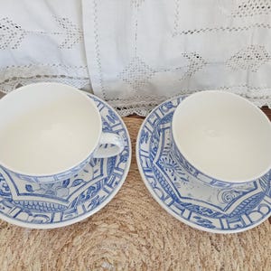 Vintage Gien France Blue Bird cup and saucer, Gien Blue Bird tea/coffee cup, French Gien earthenware (choice of pieces)