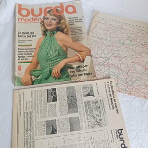 June 1973 BURDA MODEN vintage fashion magazine, vintage sewing patterns, 1970s fashion, old French edition sewing magazine