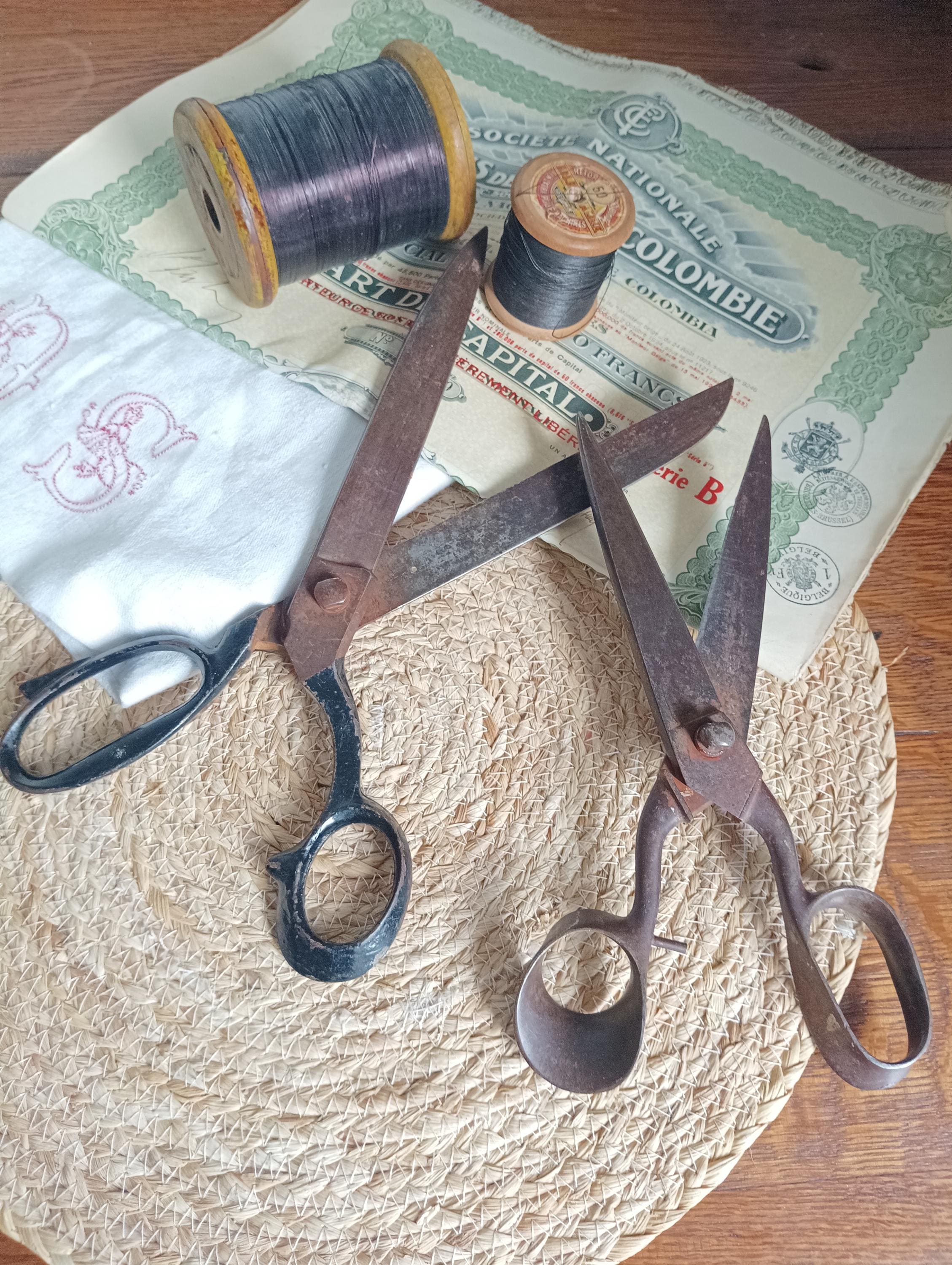 ANCIENNE PAIRE DE ciseaux couture broderie drapier COSTE HERITAGE