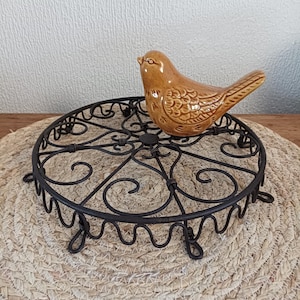 Vintage Wire Cooling Rack - Lace Rosette Cake Rack - Trivet - Farmhouse Kitchen Decor