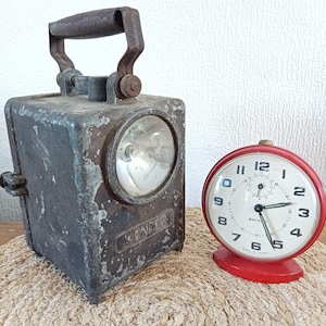 Antique SNCF Wonder lamp for vintage decoration, Antique electric SNCF lamp, Antique French lantern, Portable lamp from France