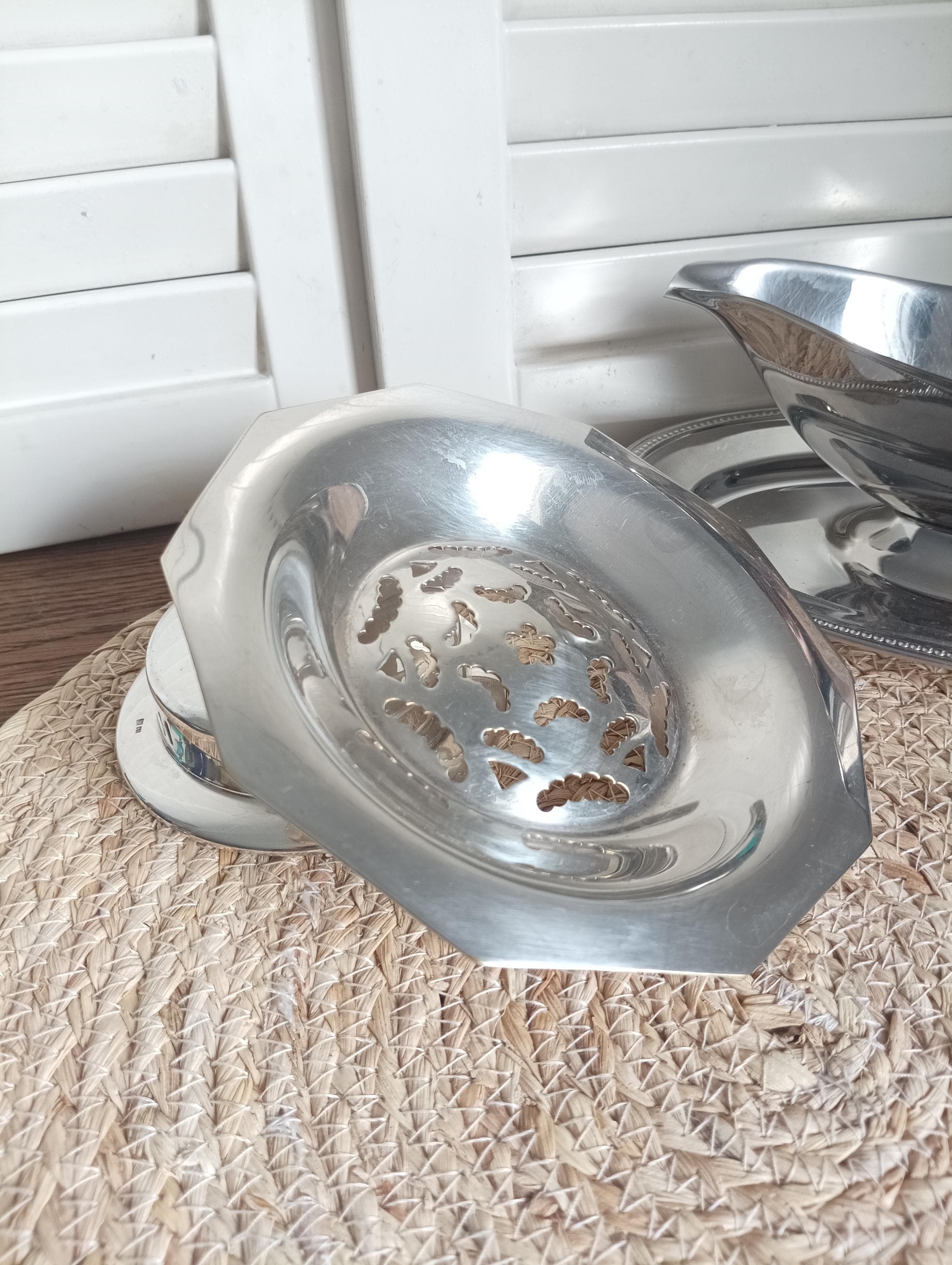 Beurrier Métal Argenté Vintage Avec Couteau Inox – Déco Table Rétro